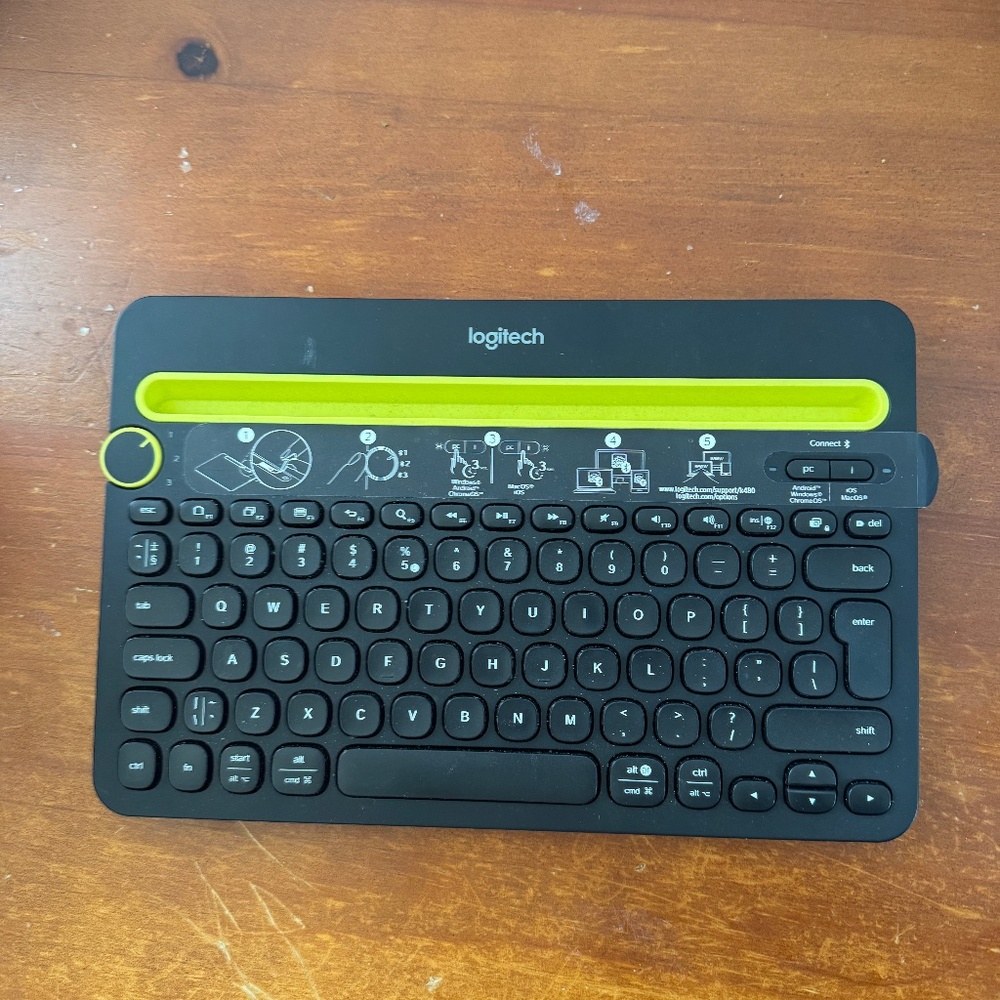 Logitech K480 Wireless Keyboard Universal Multi Device Bluetooth Great Condition
